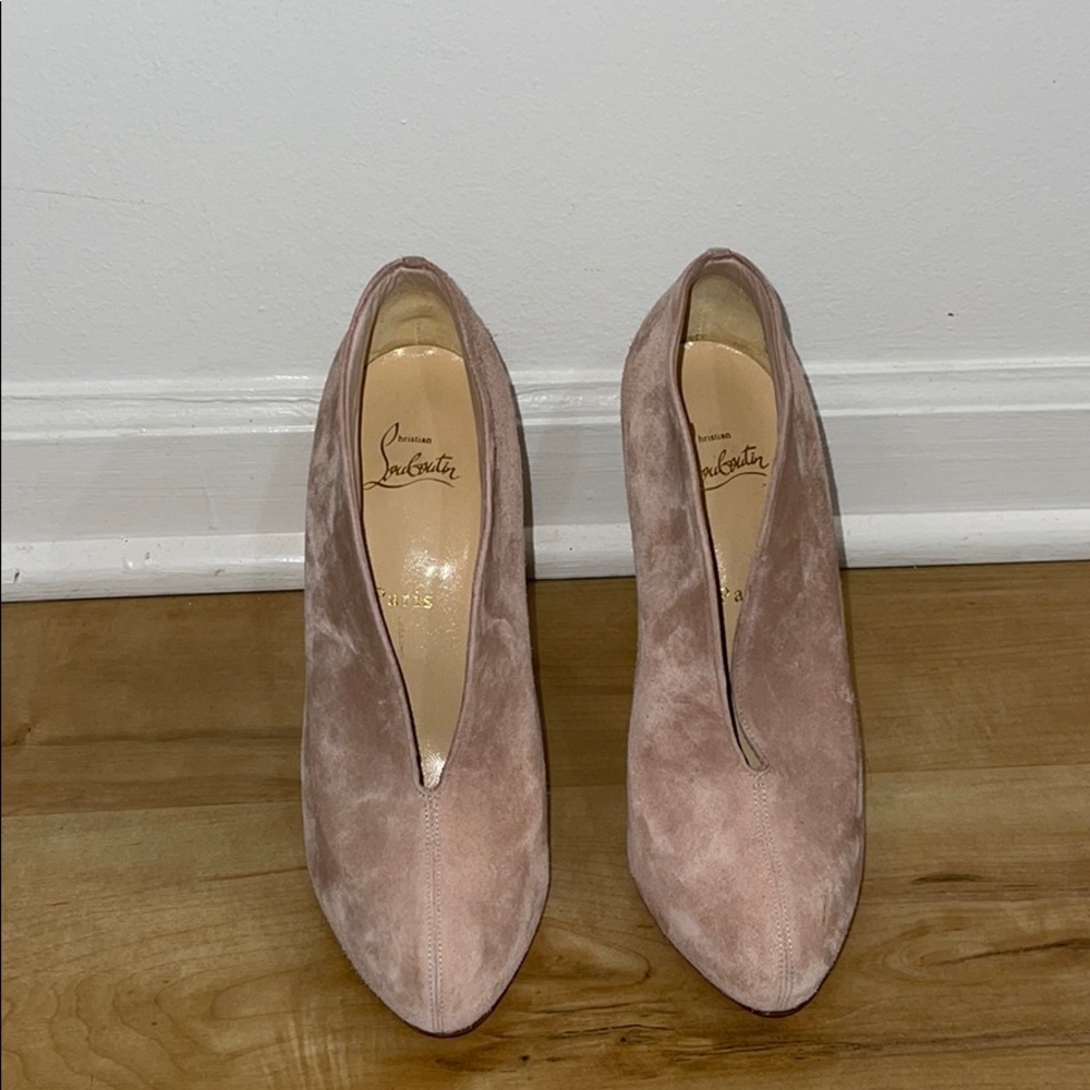 100% Authentic Christian Louboutin suede booties